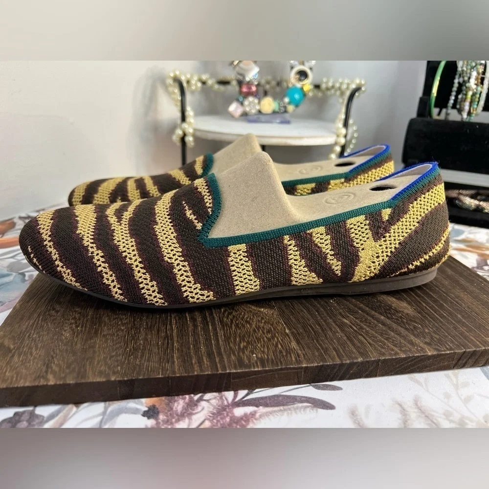 Rothy's Chai Zebra Loafers 9